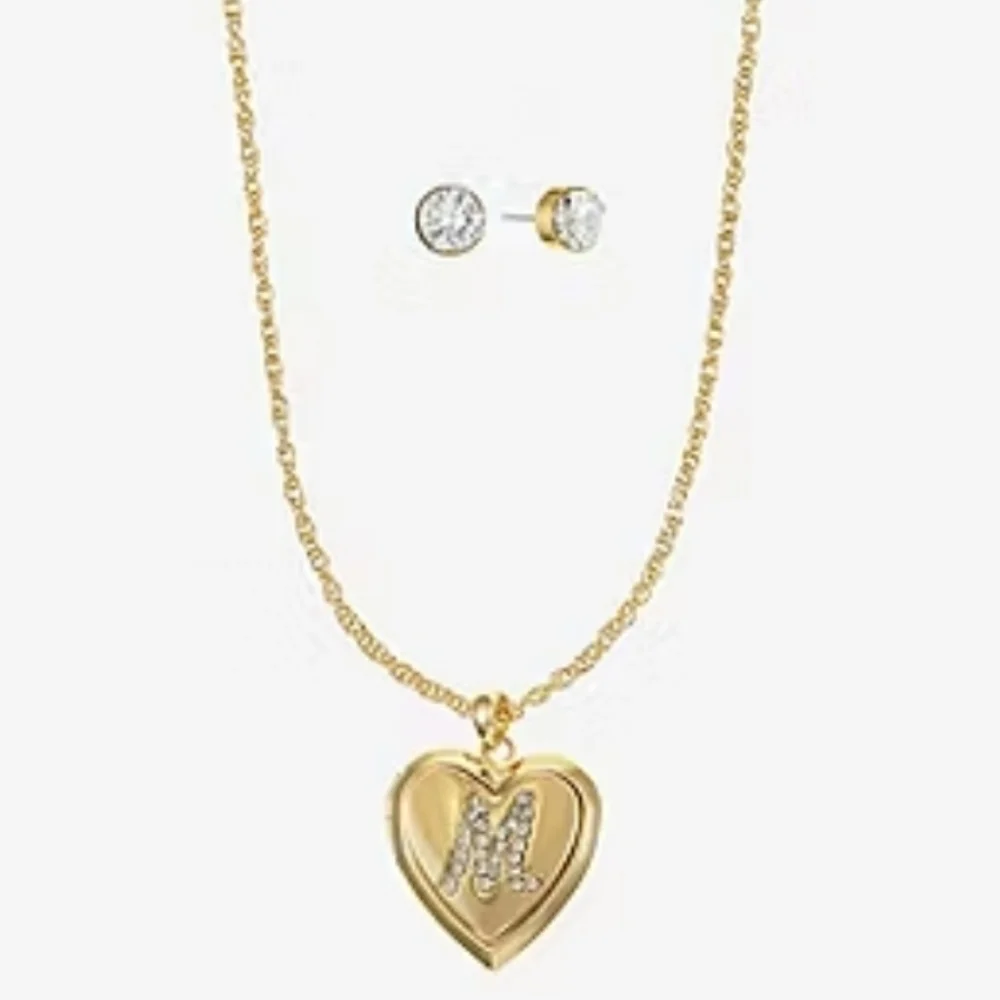 2 Piece Monet Heart Pendant Necklace & Earrings
